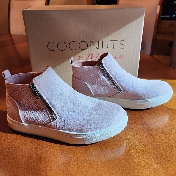 NEW Coconuts by Matisse Zip Up Suede Ankle Boots Shoes, Size 6, Light Pink - Picture 4 of 9